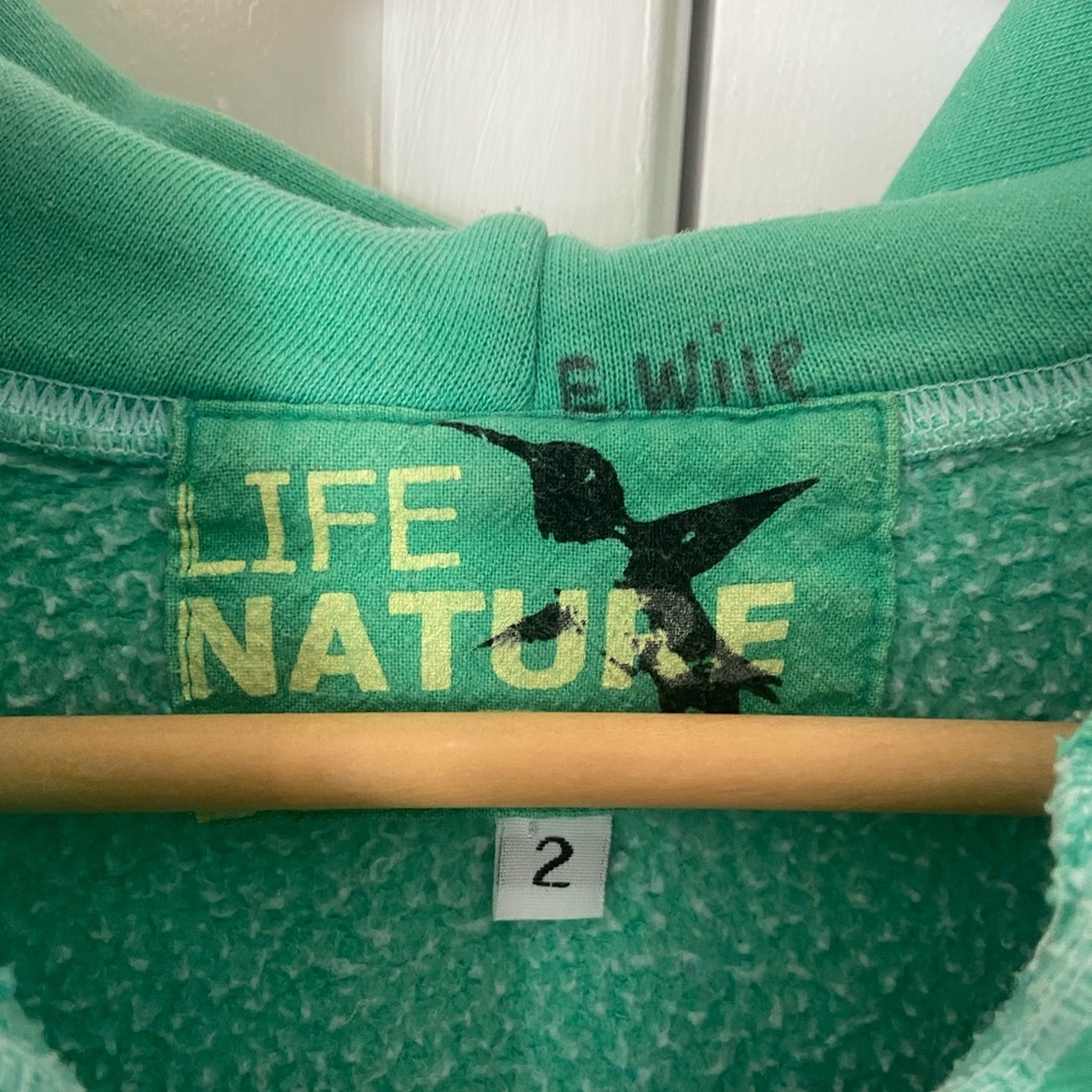 Old school original Kelly green FREECITY Hoodie Size 2 - Picture 3 of 5